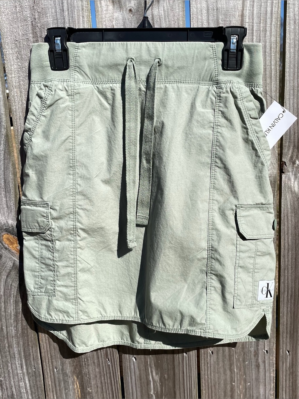 New Calvin Klein Jeans Women's Green Cargo Skirt XS